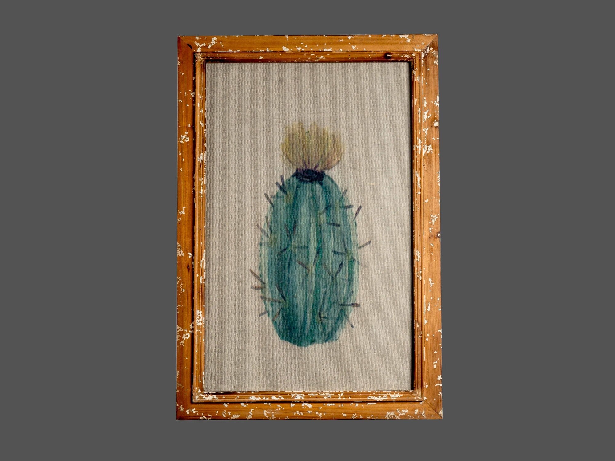 Fir Framed Wall Art w/ Cactus Pattern, Styles 4