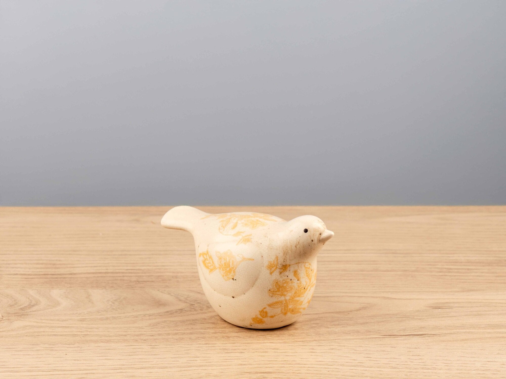 Ceramic Bird w/ Floral Decal, 3 Colors