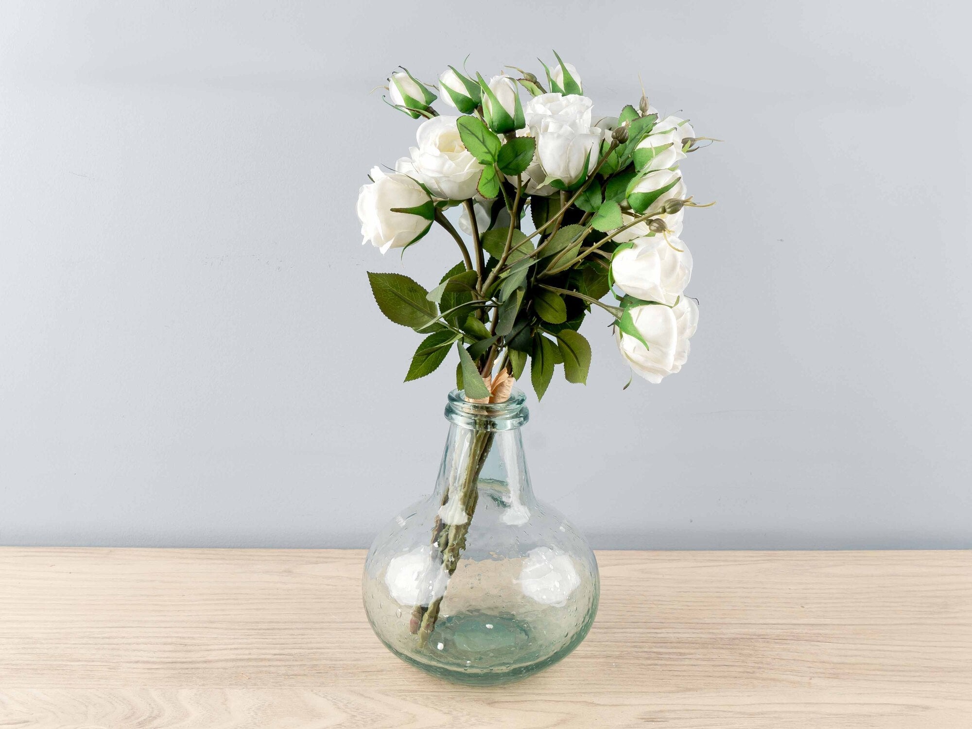 Glass Vase w/ Bubbles and Badge