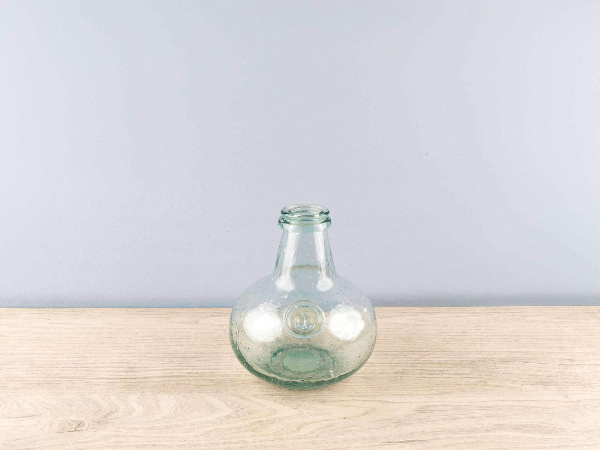 Glass Vase w/ Bubbles and Badge