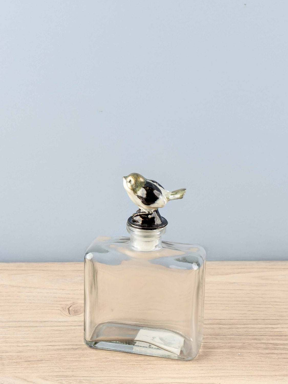 Glass Bottle w/ Pewter Bird Stopper, 4 Styles