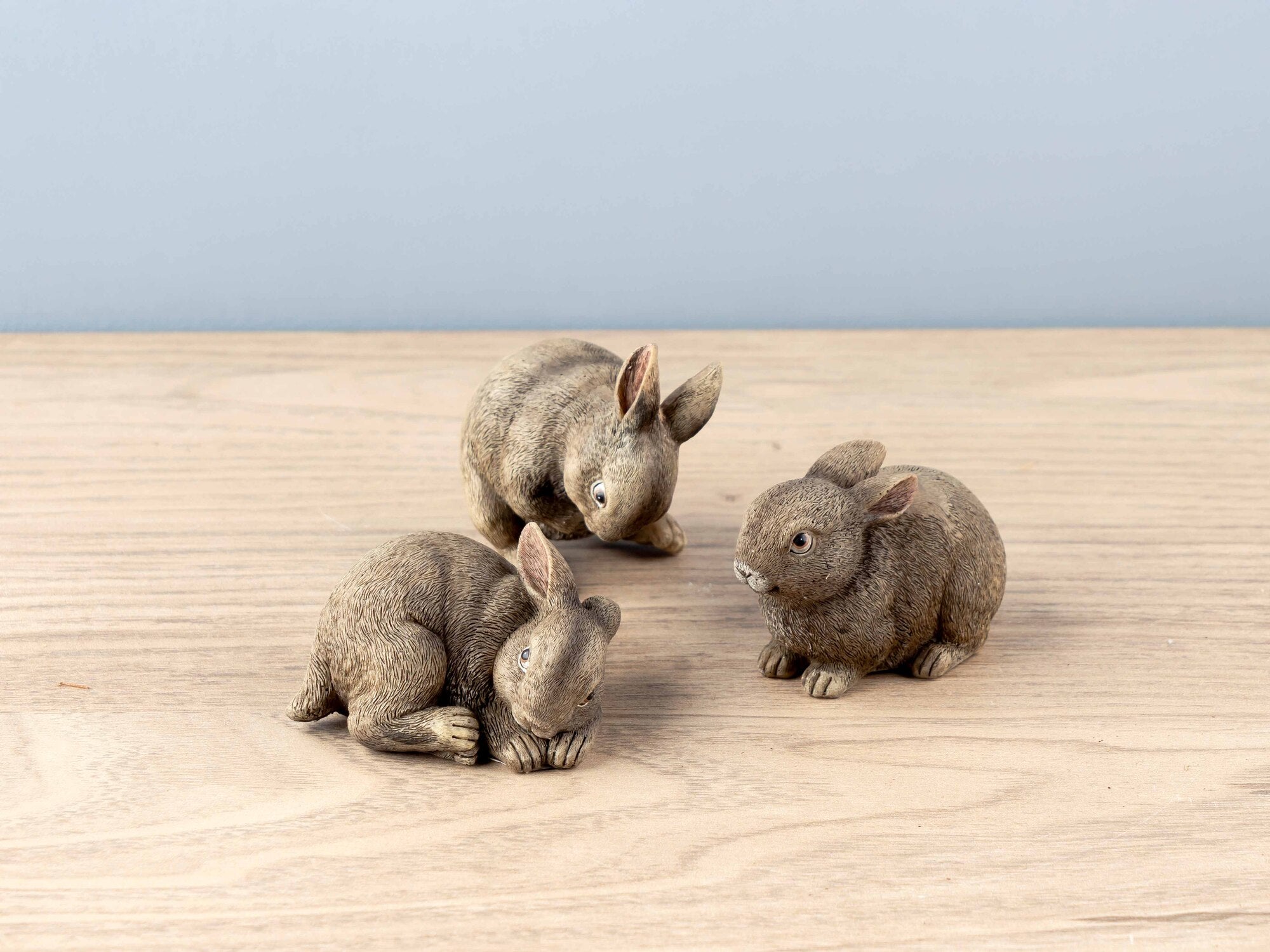 Resin Rabbit Figurine, 3 Styles Set of 3