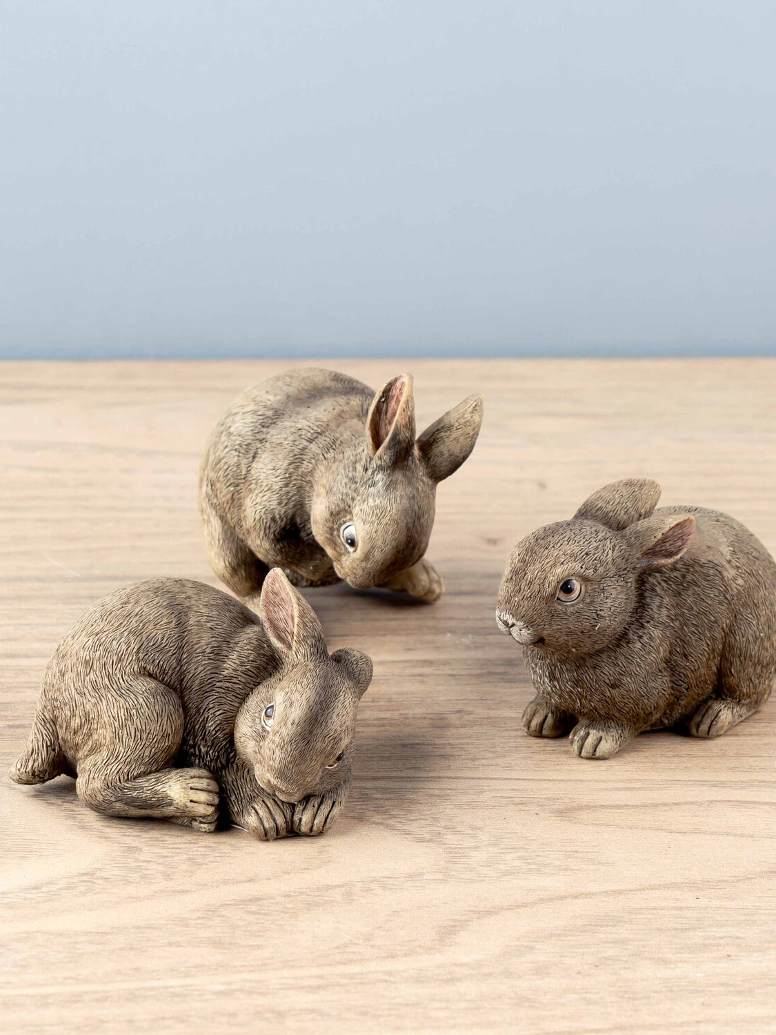 Resin Rabbit Figurine, 3 Styles Set of 3