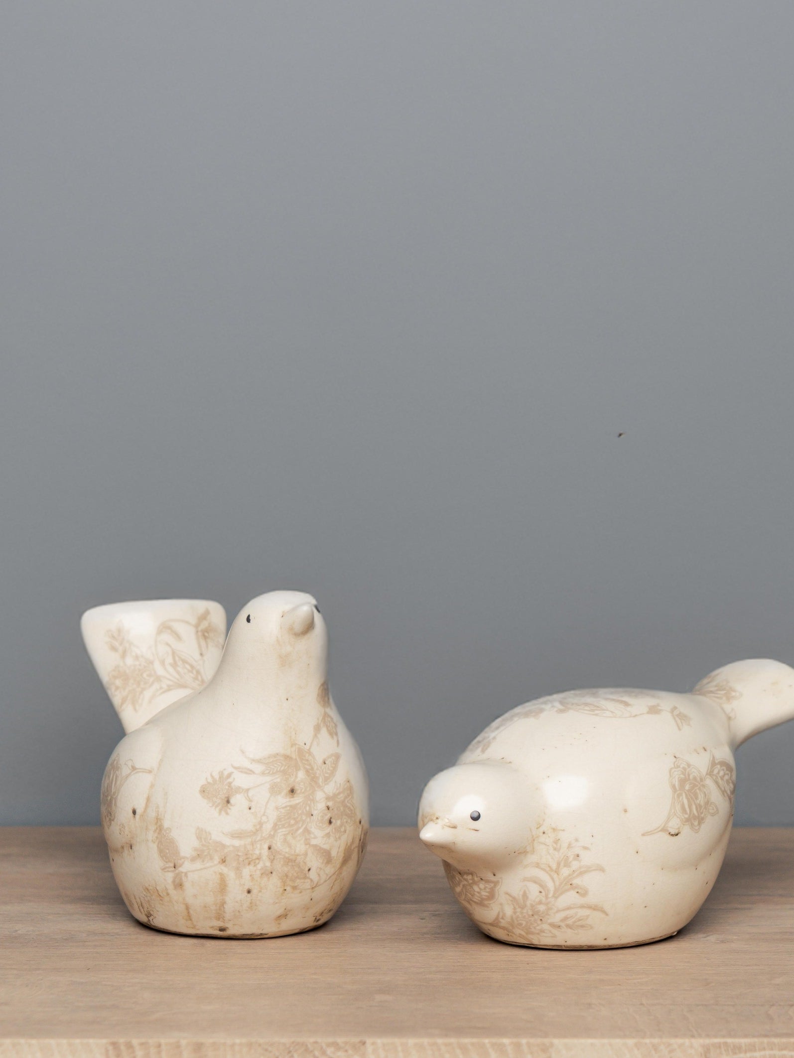 Ceramic Bird w/ Floral Decal