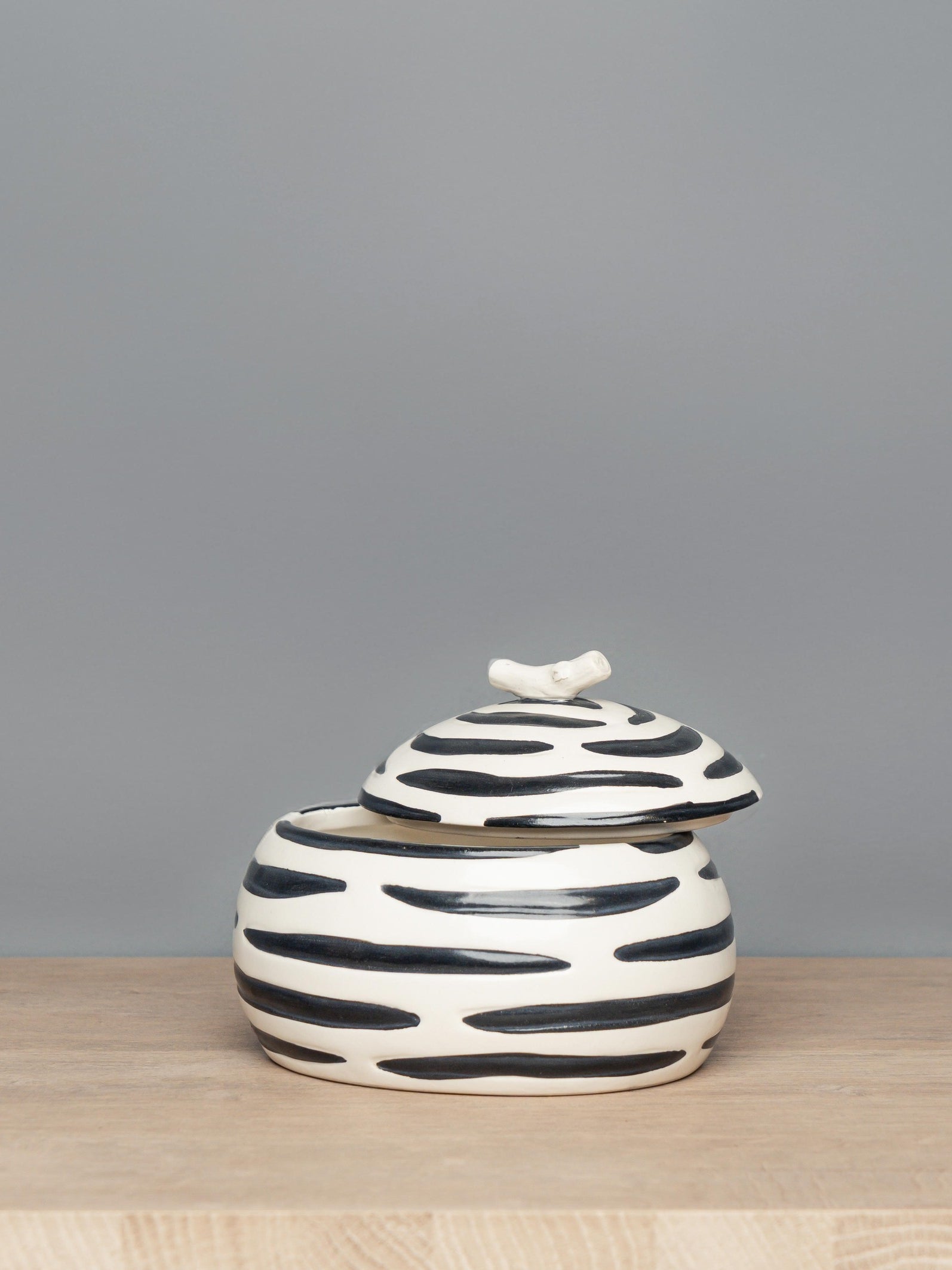 Dolomite Box W/ Polka Dots And Stripes, Black & White, Styles 2