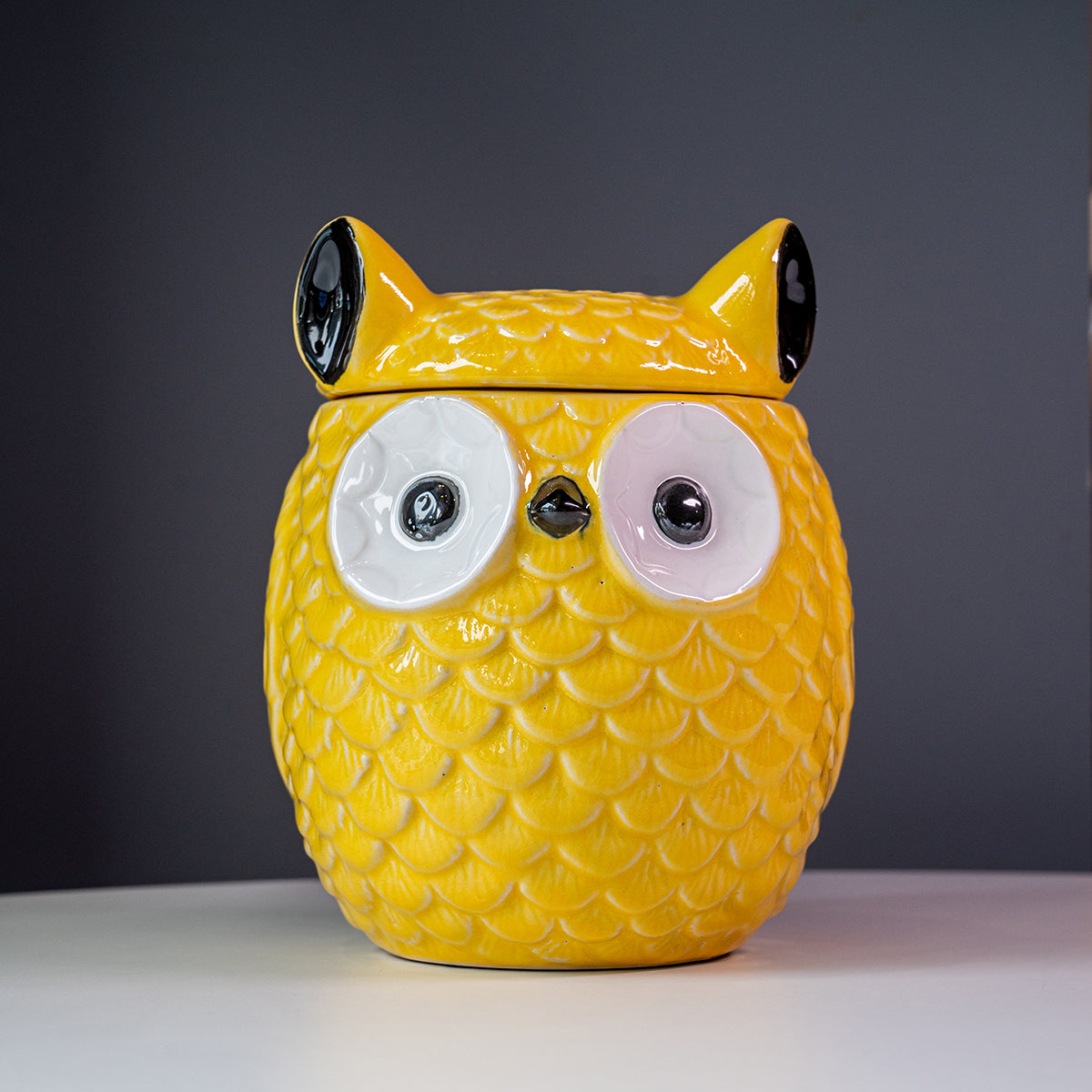 Stoneware Owl Ginger Jar
