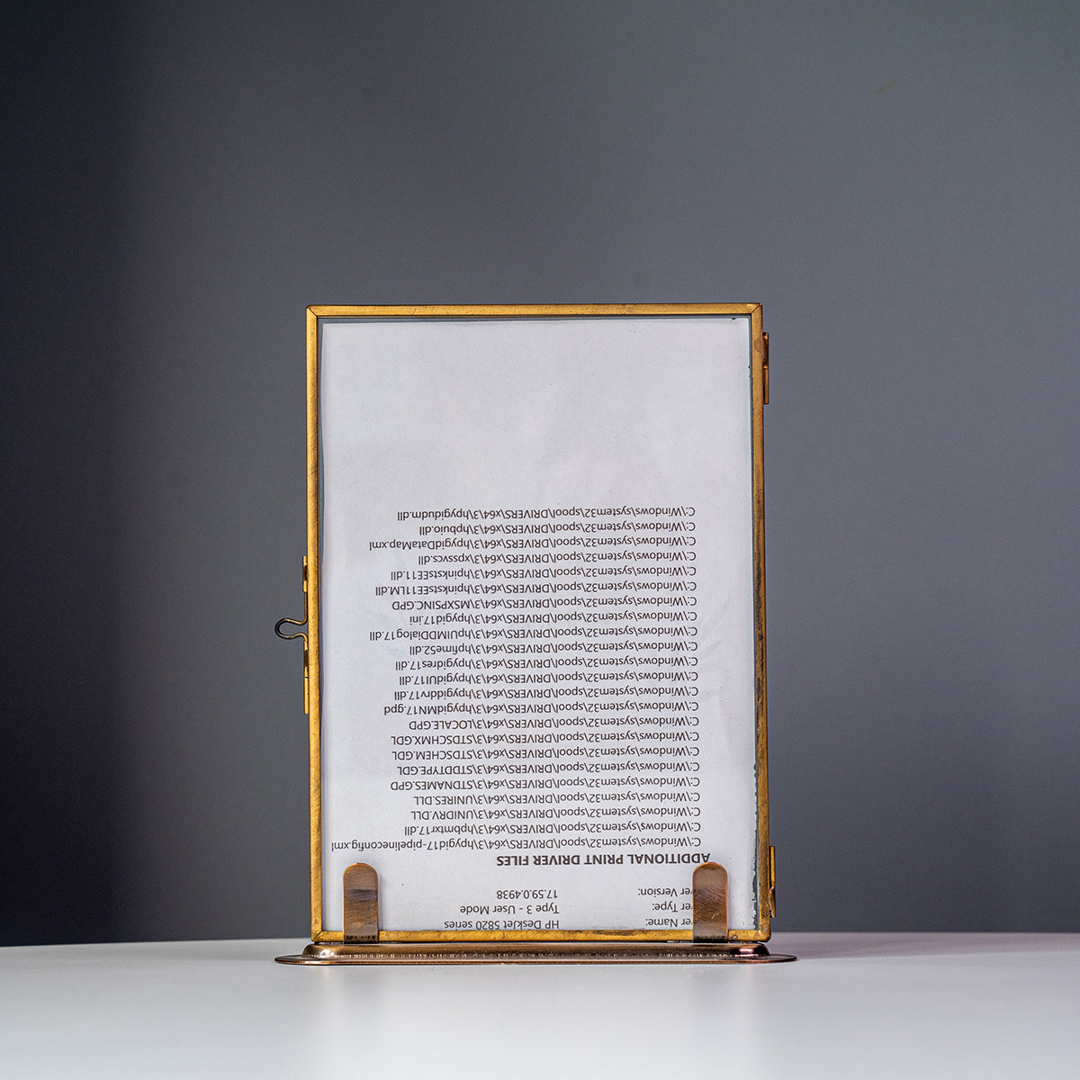 Brass Photo Frame w/ Base, Gold, Large