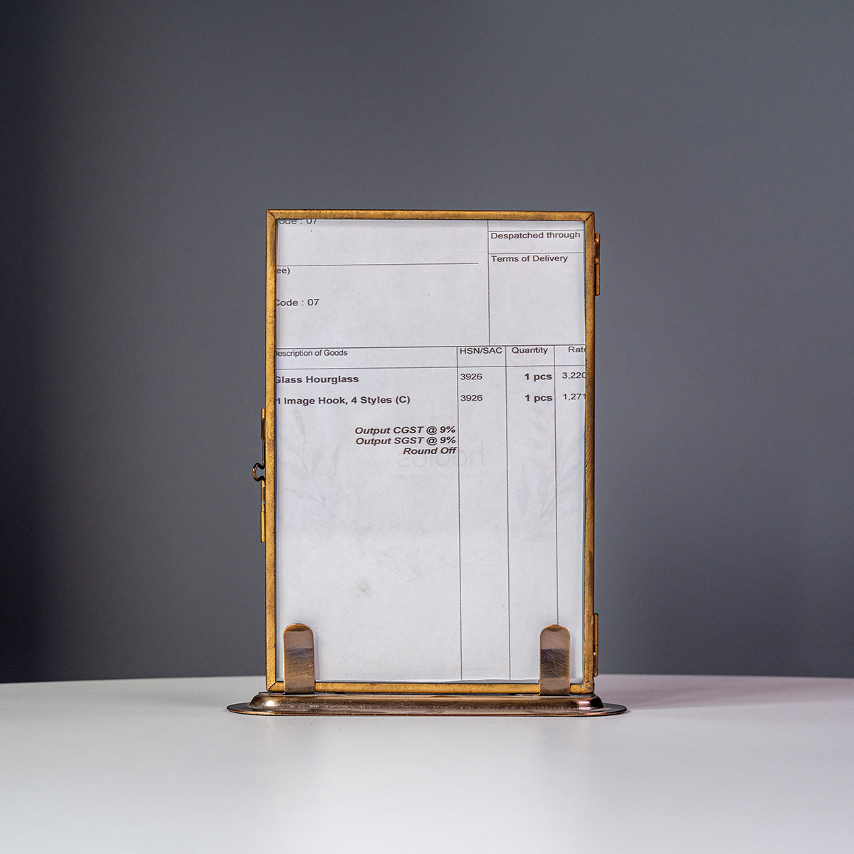 Brass Photo Frame w/ Base, Gold, Small