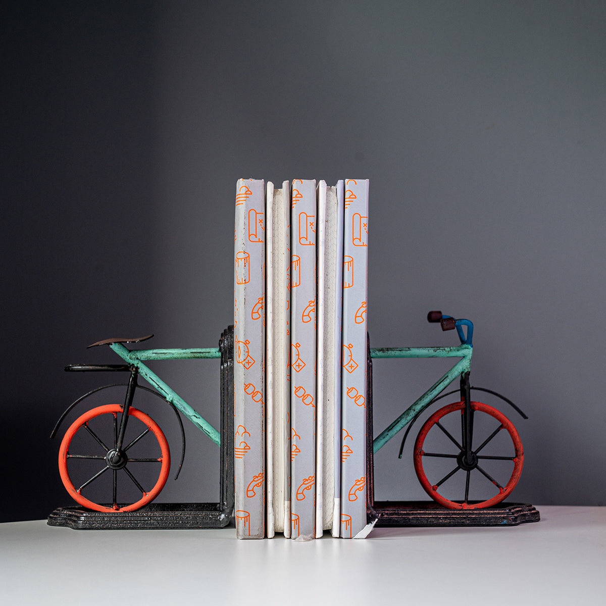 Metal Bicycle Bookends, Set of 2