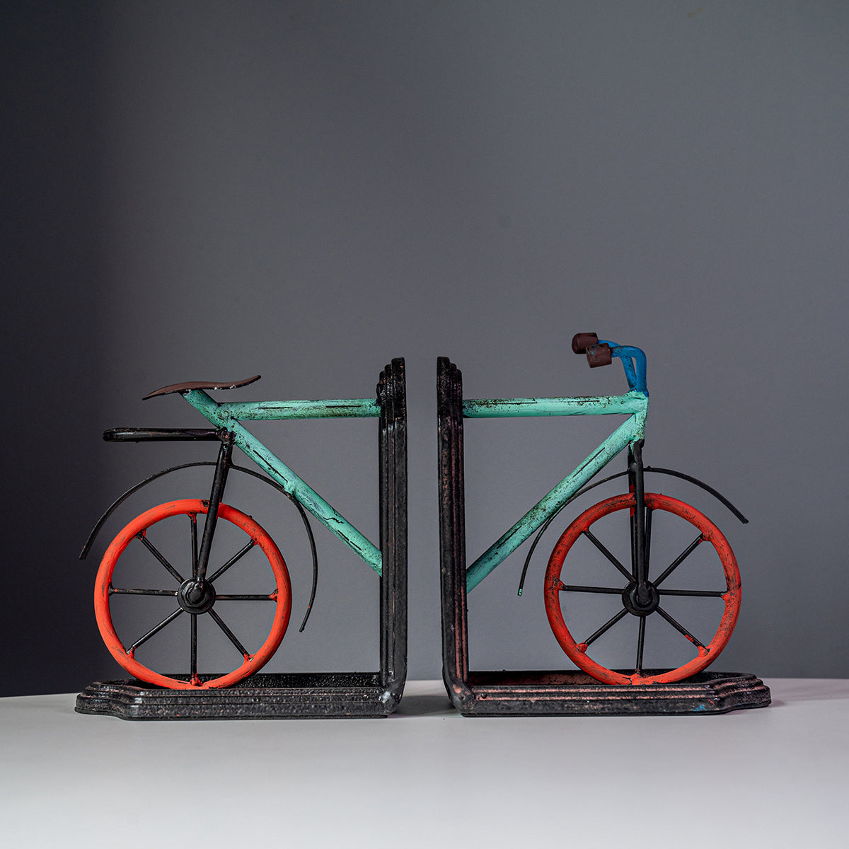 Metal Bicycle Bookends, Set of 2