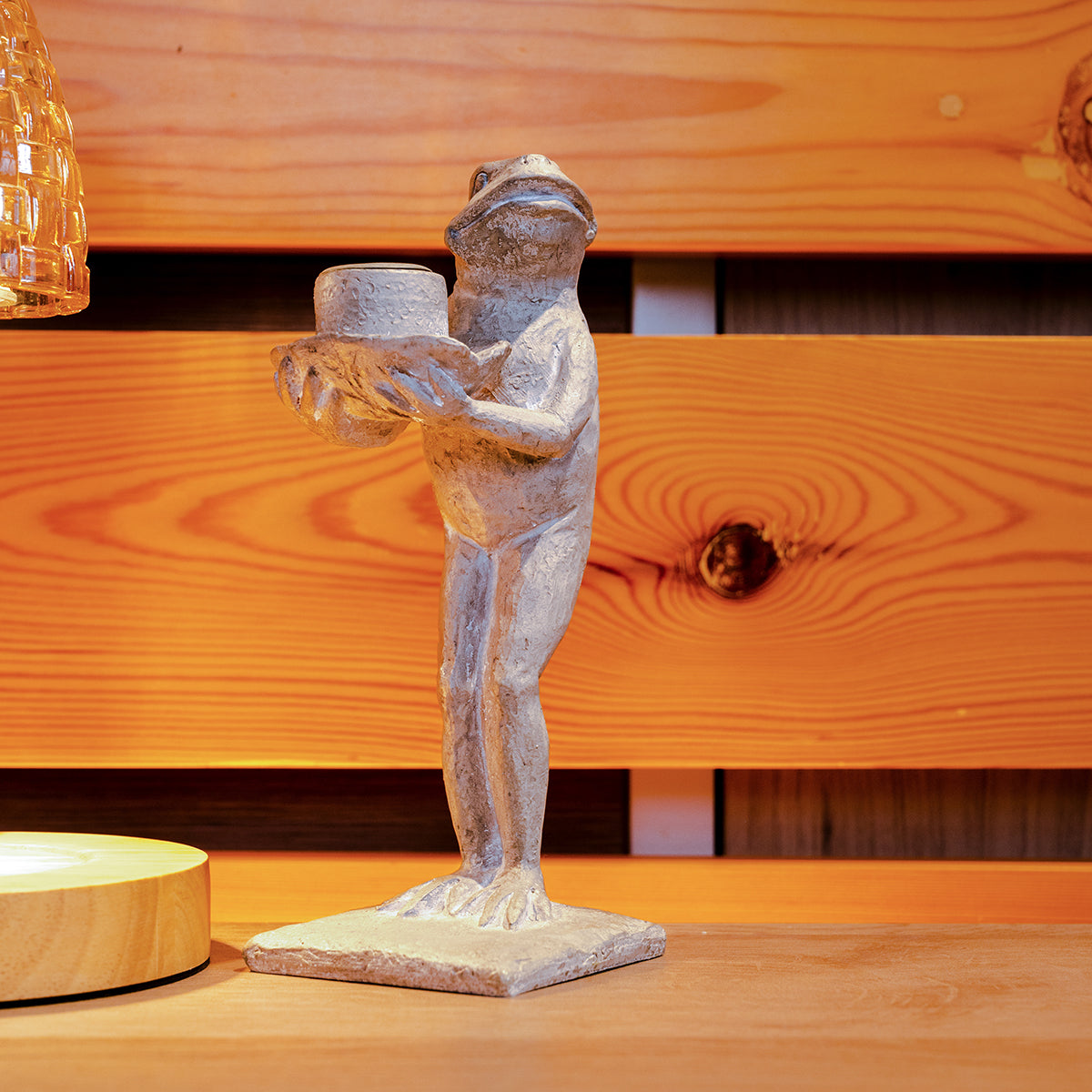 Resin Frog Taper Candle Holder