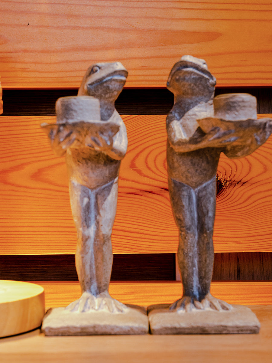 Resin Frog Taper Candle Holder