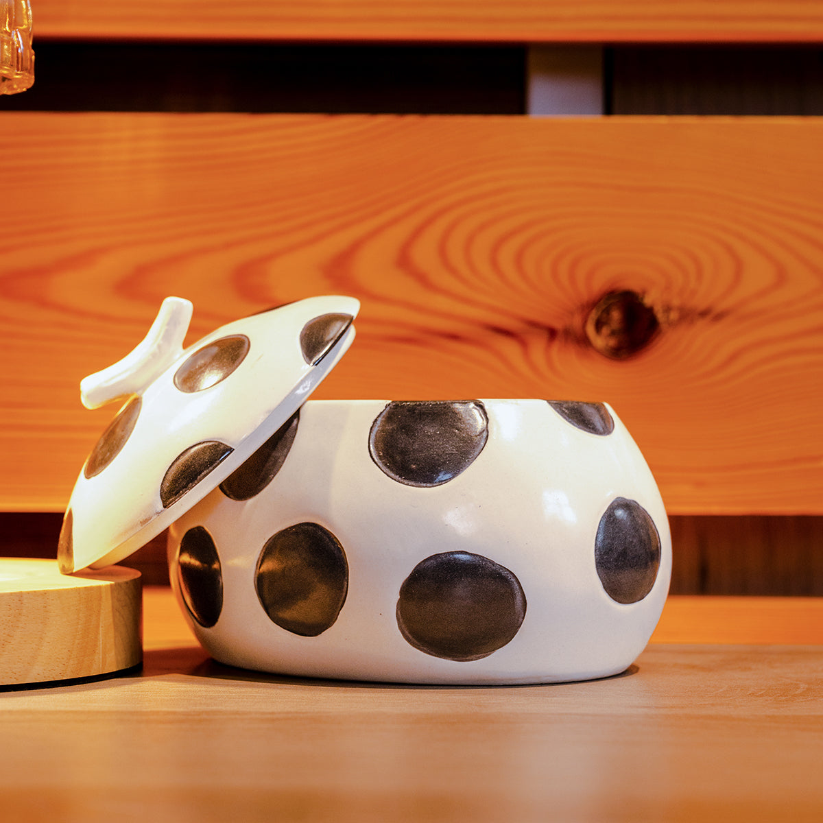 Dolomite Box w/ Polka Dots, Black & White