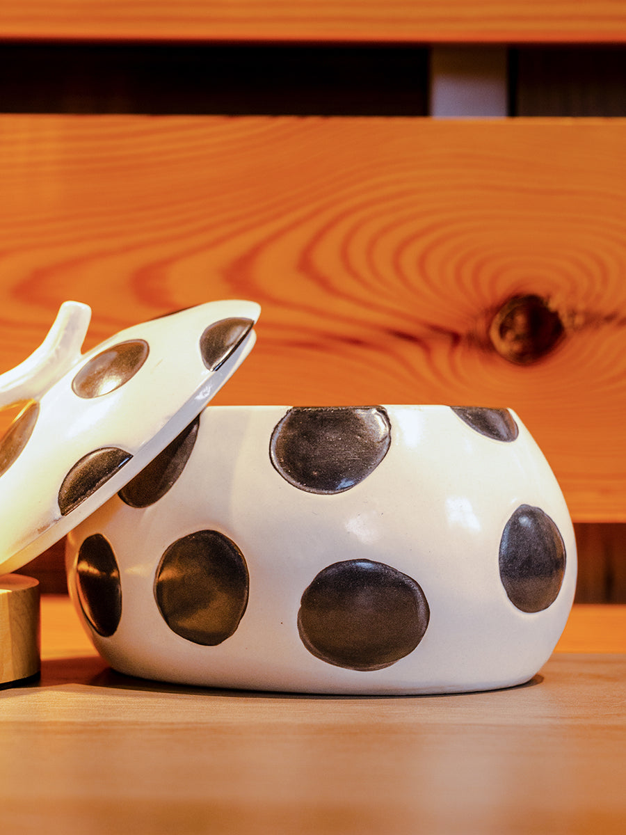 Dolomite Box w/ Polka Dots, Black & White