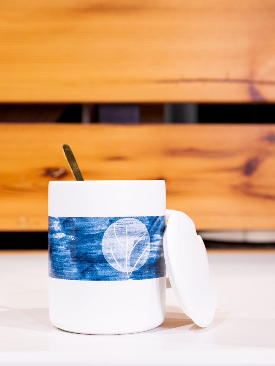 Ceramic Mug w/ Lid & Spoon in Color Box, Set of 3