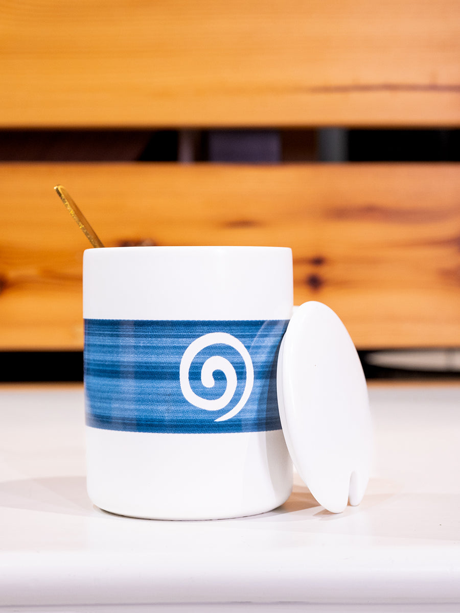 Ceramic Mug w/ Lid & Spoon in Color Box, Set of 3