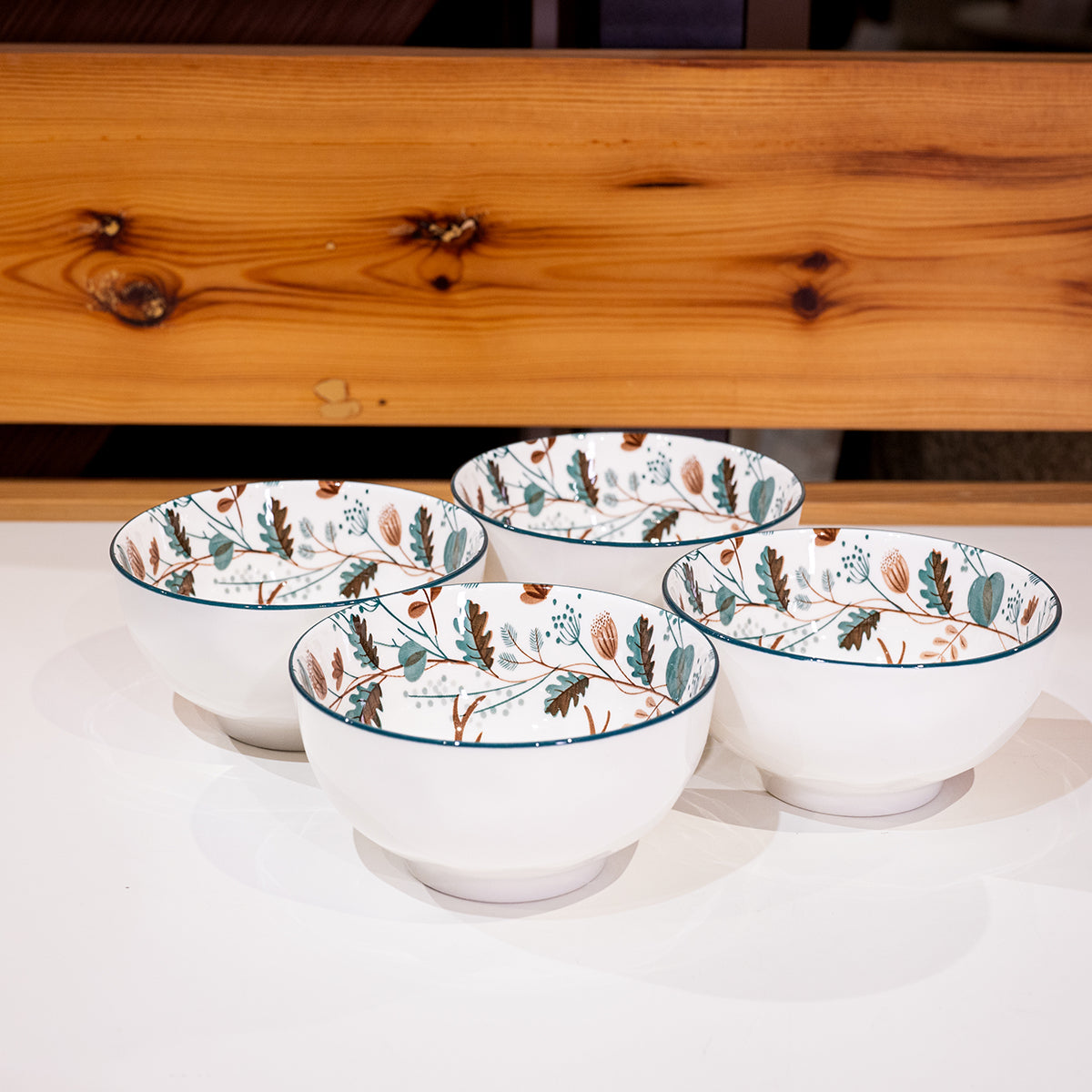 Ceramic Bowls w/Deer in Color Box, Set of 4