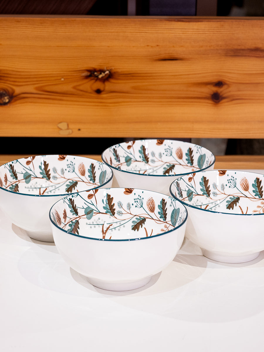 Ceramic Bowls w/Deer in Color Box, Set of 4