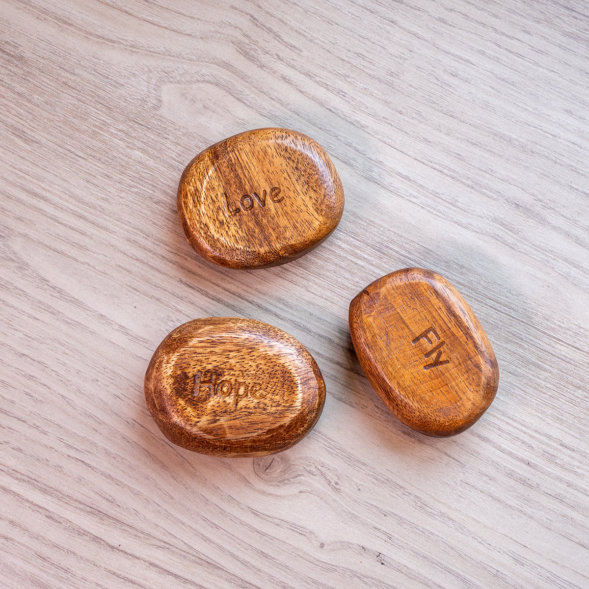 Acacia Wood Stones w/ Word