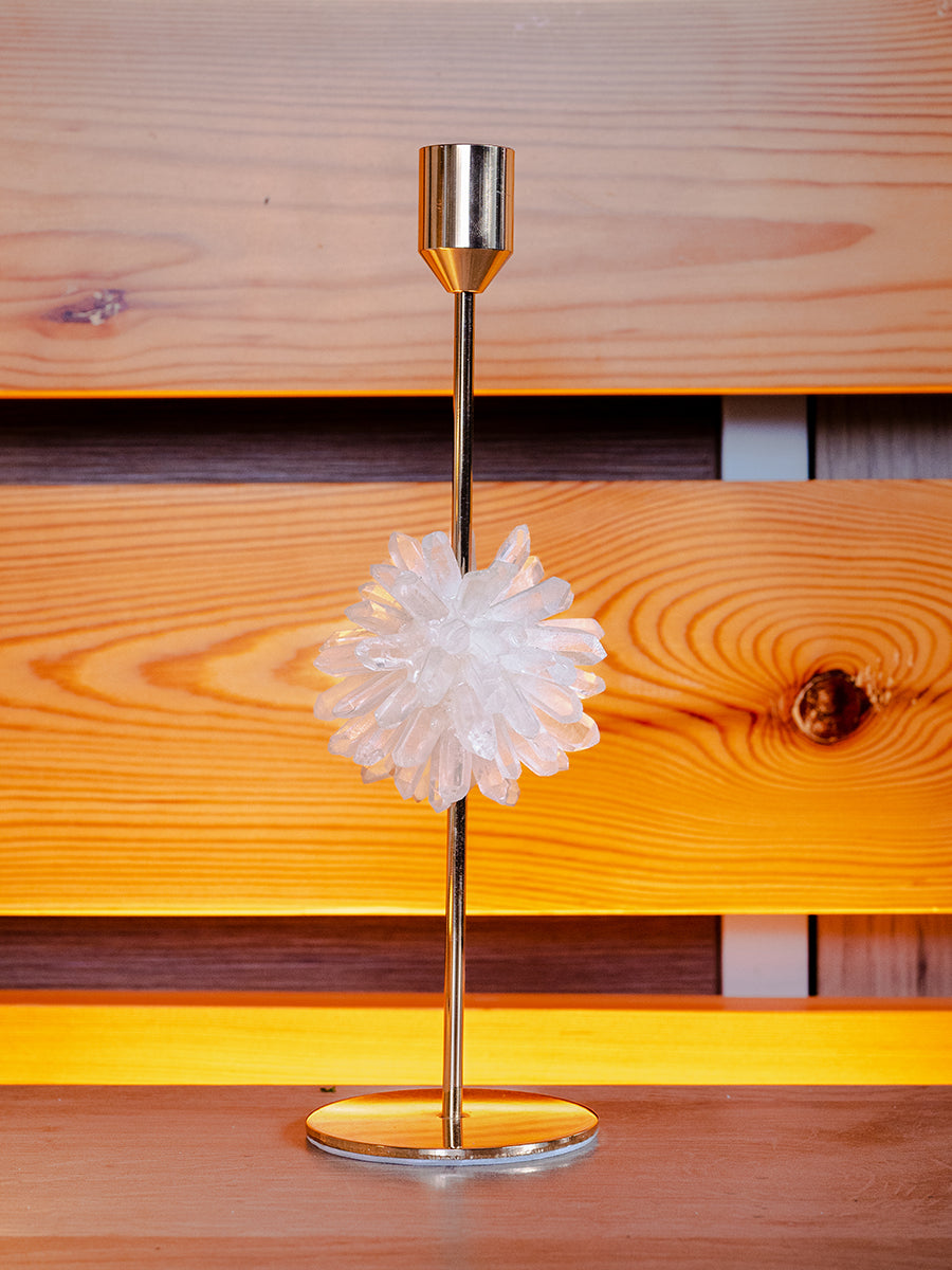 Crystal & Brass Candlestick