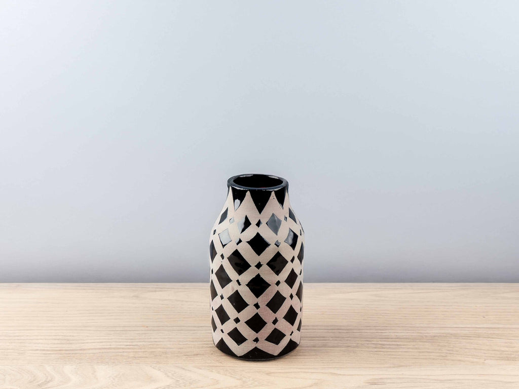 Terracotta Handmade Vase, Black
