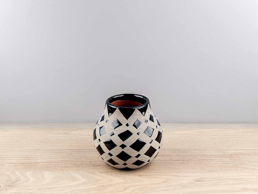 Terracotta Handmade Vase, Black
