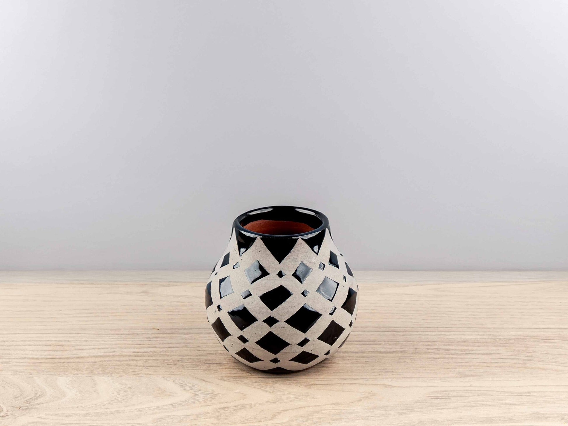 Terracotta Handmade Vase, Black