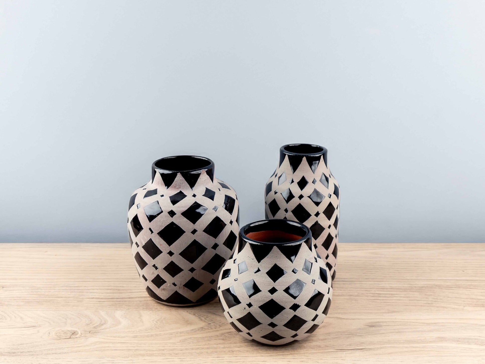 Terracotta Handmade Vase, Black