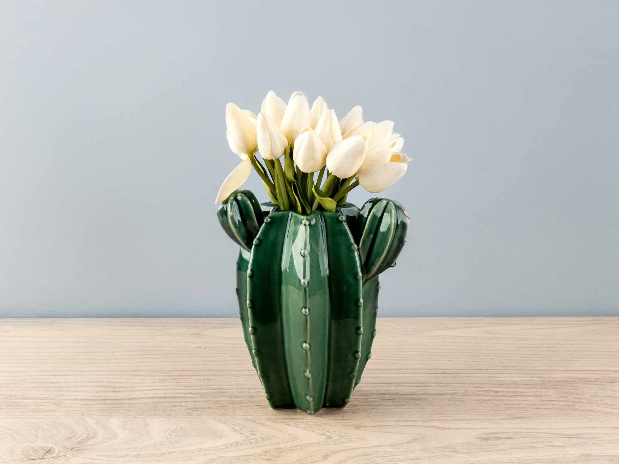 Stoneware Cactus Wall Vase, 2 Colors