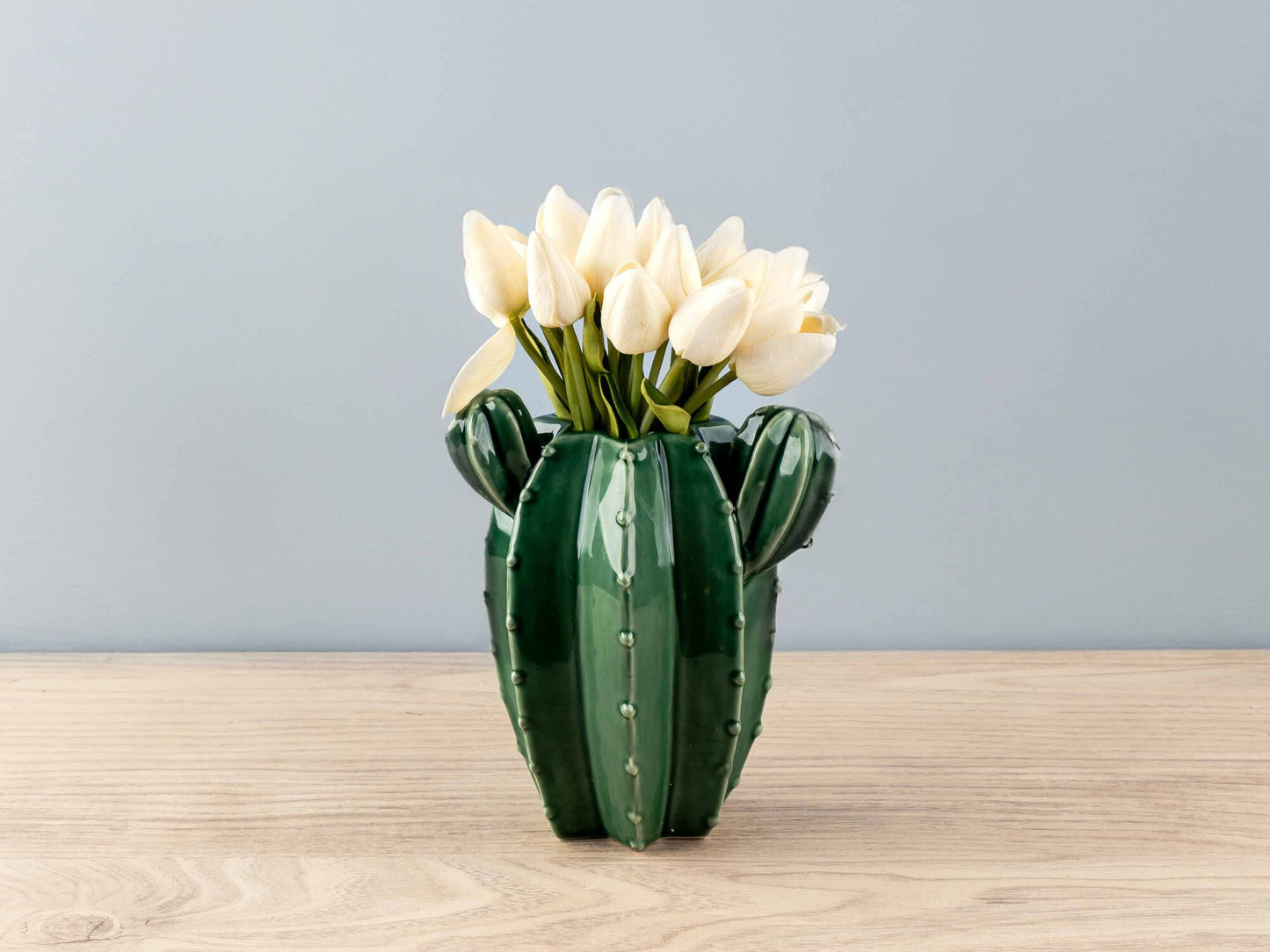 Stoneware Cactus Wall Vase, 2 Colors