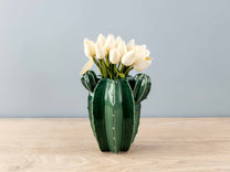 Stoneware Cactus Wall Vase, 2 Colors