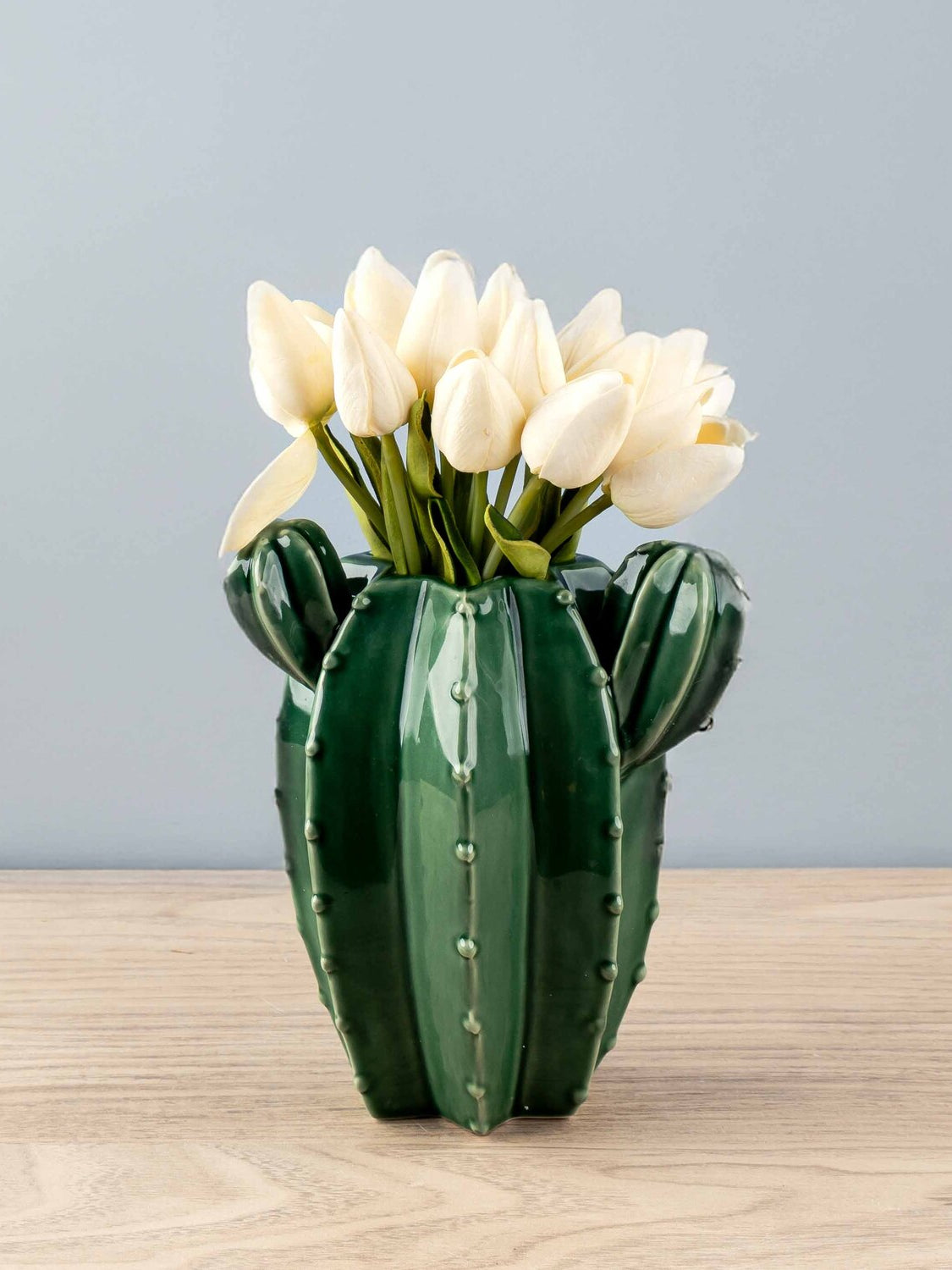 Stoneware Cactus Wall Vase, 2 Colors