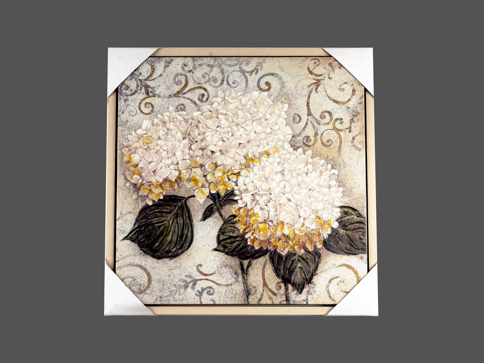 Canvas Hand-Painted Hydrangea Wall Art