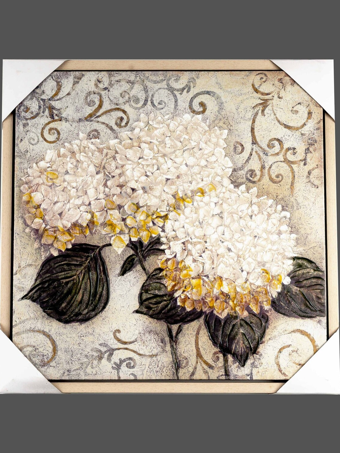 Canvas Hand-Painted Hydrangea Wall Art