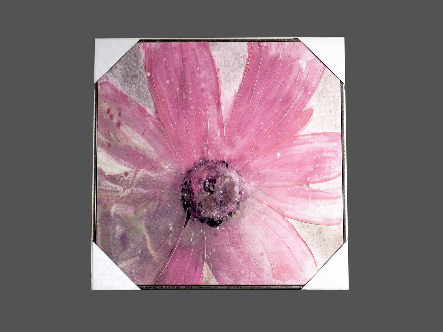 Canvas Hand-Painted Flower Wall Art, Pink, Styles 1