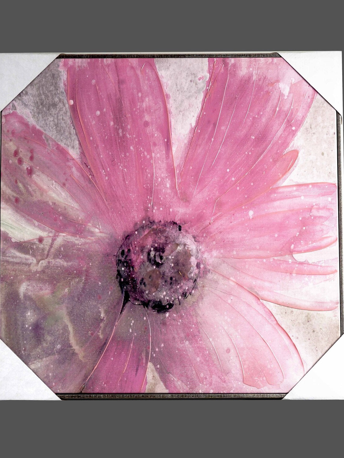 Canvas Hand-Painted Flower Wall Art, Pink, Styles 1