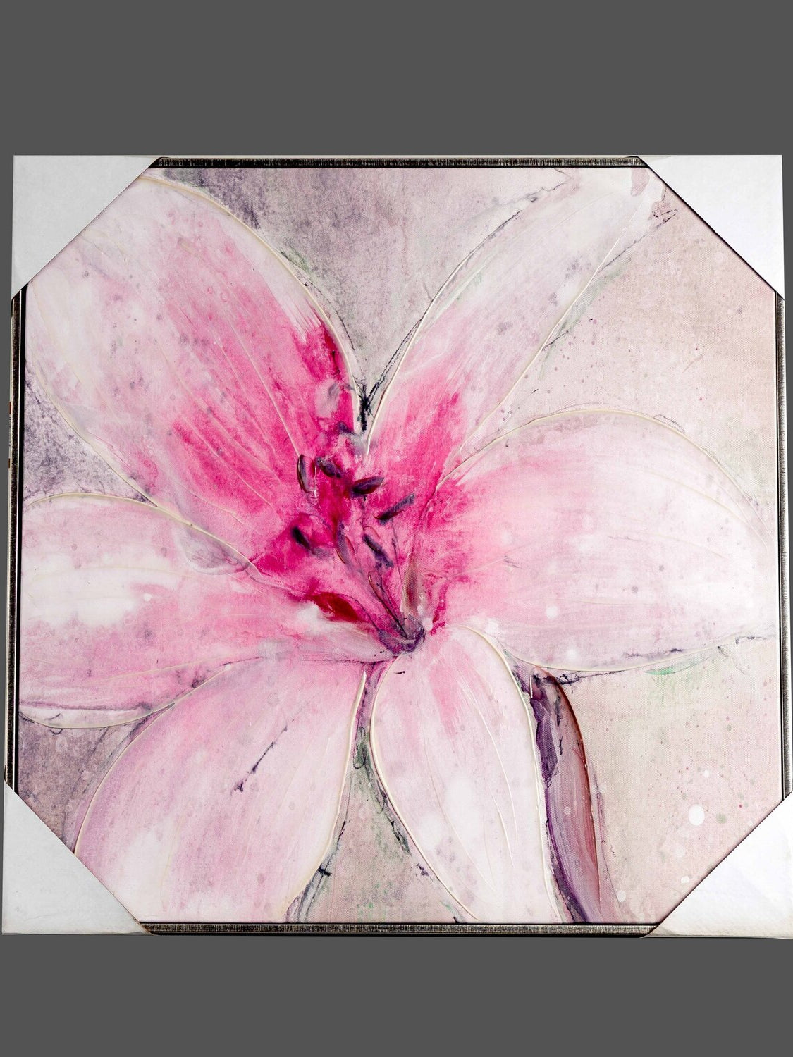 Canvas Hand-Painted Flower Wall Art, Pink, Styles 2