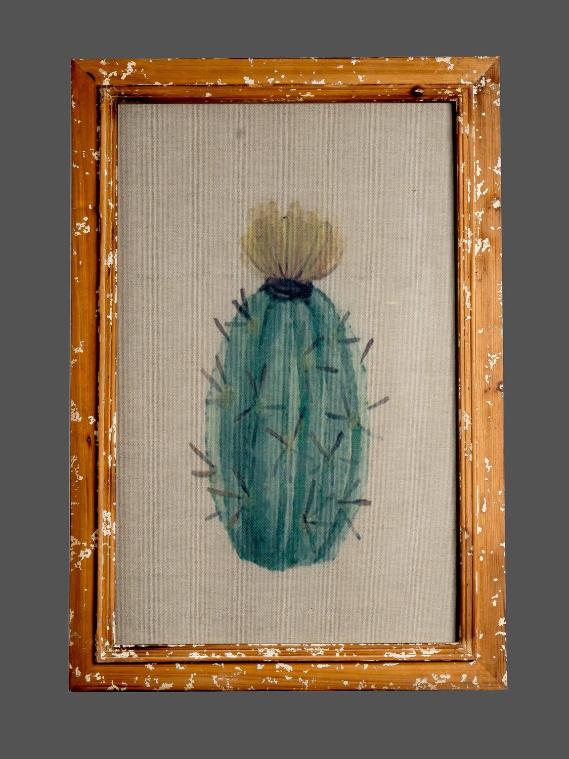 Fir Framed Wall Art w/ Cactus Pattern, Styles 4