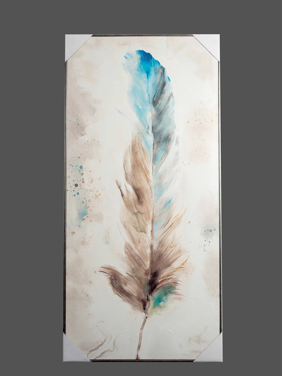 Canvas Wall Art w/ Feather Image