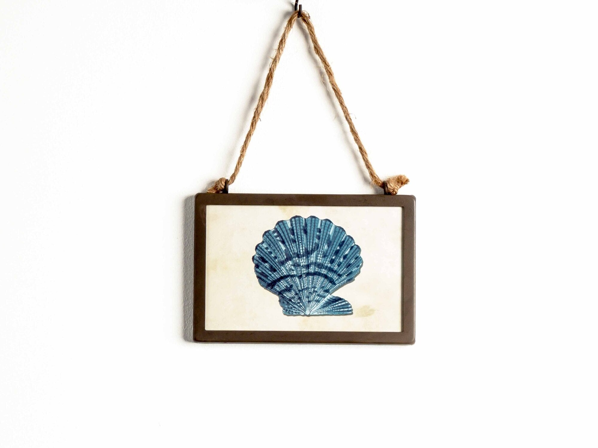 Metal Framed Wall Décor W/ Sea Animals Image, Indigo, Styles 3