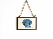 Metal Framed Wall Décor W/ Sea Animals Image, Indigo, Styles 3