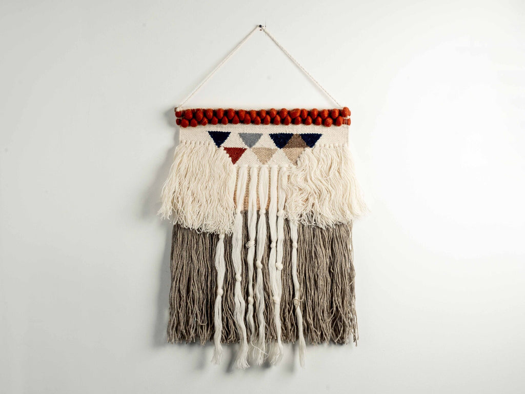 Square Wool, Kilim Pattern Wall Hanging