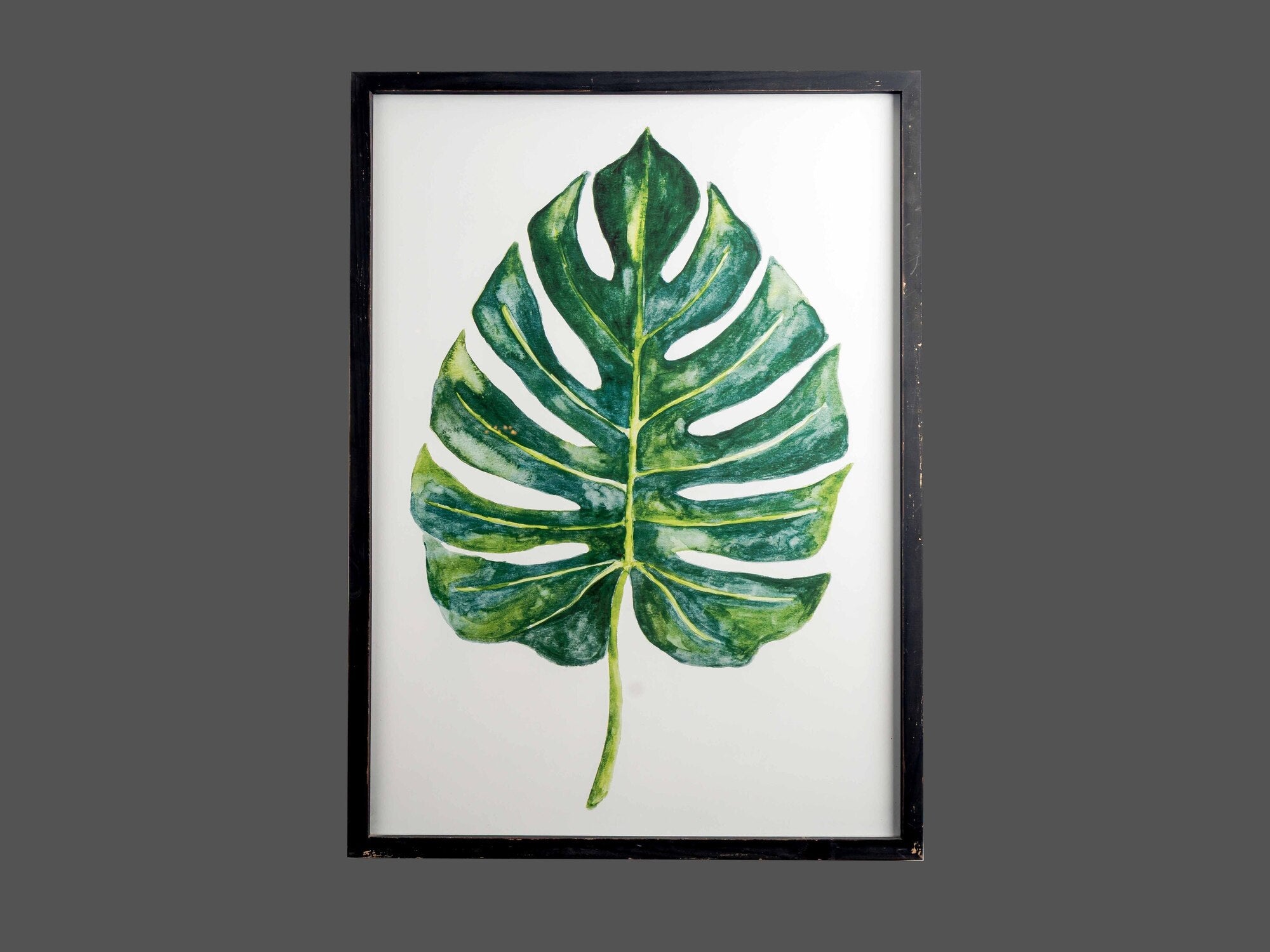 Wood Frame Wall Art w/ Palm Fronds, Styles 1