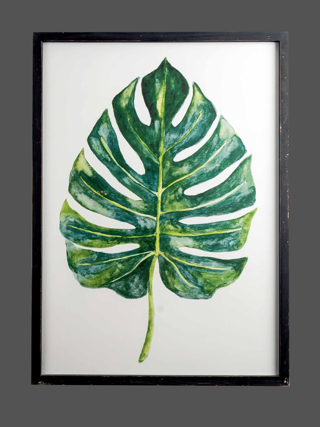 Wood Frame Wall Art w/ Palm Fronds, Styles 1