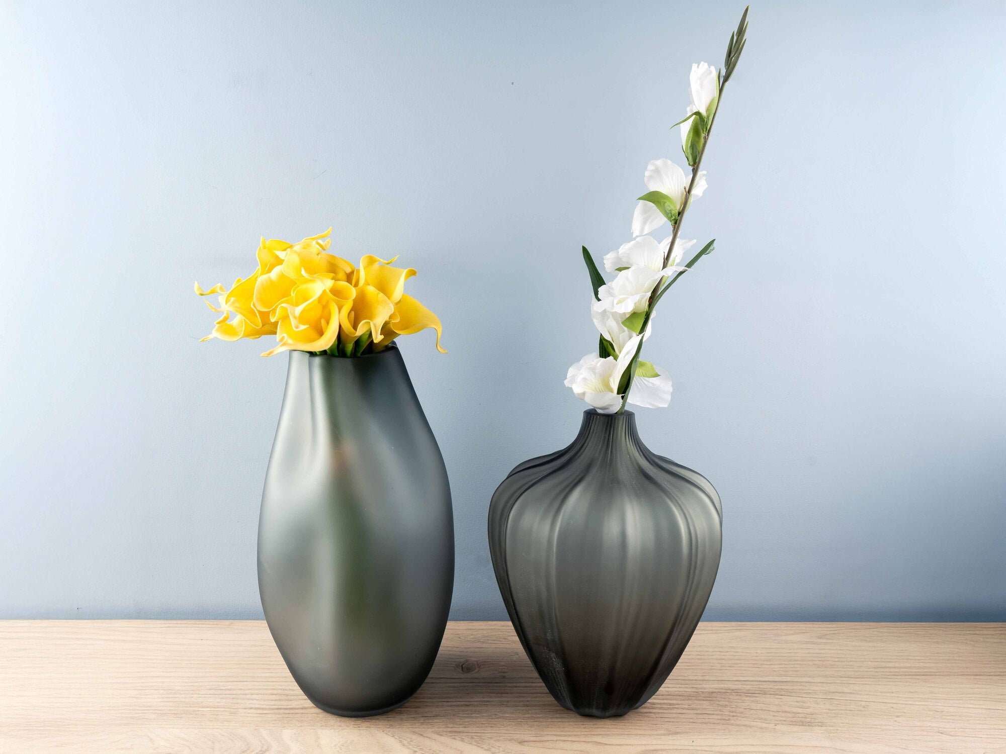 Glass Vase, Light Grey