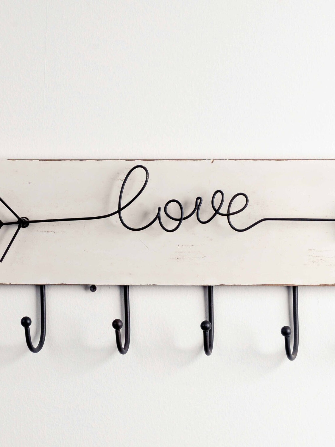MDF & Metal Wall Hooks "Love" Arrow