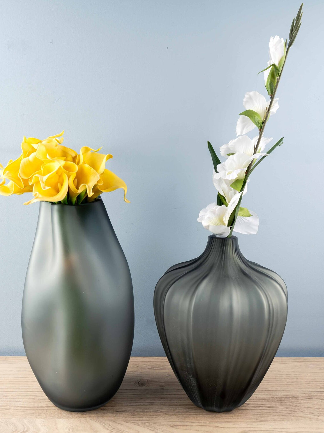 Glass Vase, Light Grey