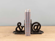 Cast Iron Bookends "&/@", Set of 2