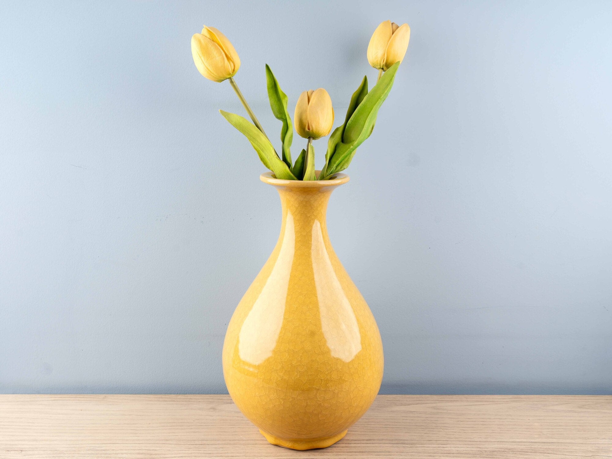 Stoneware Vase, Yellow