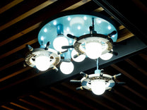 Stazo Wheel Ceiling Lamp with 3 Drop Down
